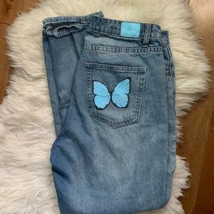 Hand painted mom jeans